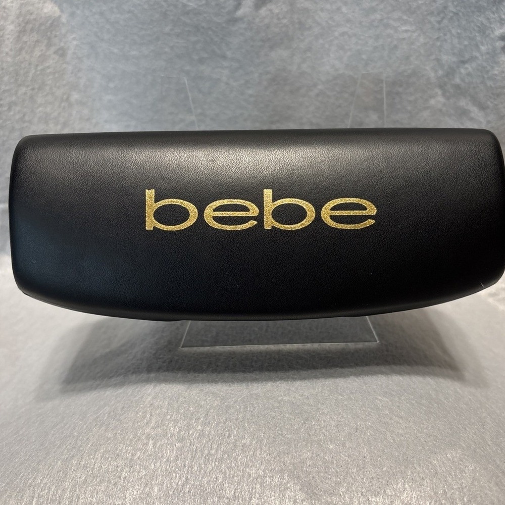 BEBE Clamshell Eyeglasses Sunglasses Hard Case Black‎ & Gold